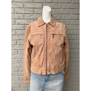 Wilsons Leather Maxima Women’s Pink Suede Leather Jacket Size L